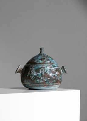 Blue Ceramic Tureen from Yvon Roy Mongolfier-YU-974136