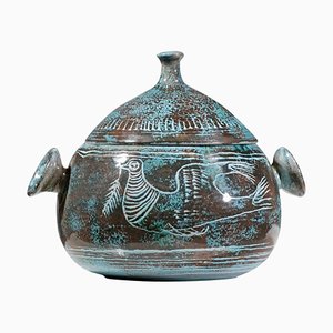 Blue Ceramic Tureen from Yvon Roy Mongolfier-YU-974136