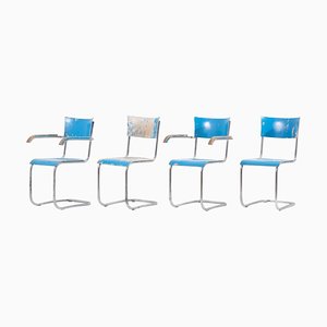 Blue Chairs from Mucke Melder, Germany, 1930s, Set of 4-SFD-824963