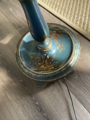 Blue Chinoiserie Floor Lamp, 1950s-DVX-715598