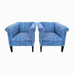 Blue Club Chairs, Set of 2-FSD-1004488