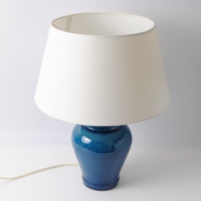 Blue Crackle Glaze Ginger Jar Ceramic Table Lamp, 1960s-IXK-1812617