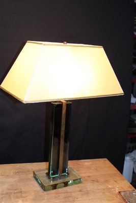 Blue Crystal & Brass Table Lamp by Pietro Chiesa for Fontana Arte, 1950s-EH-950948