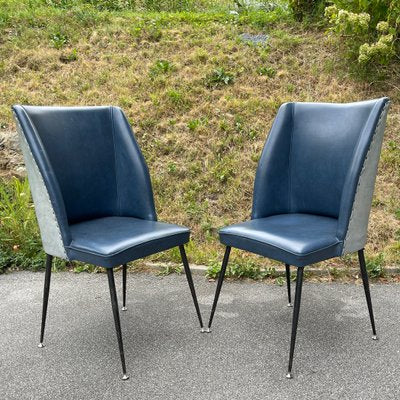 Blue Dining Chairs, Italy, 1950s, Set of 2-WQC-1374392