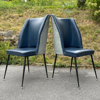 Blue Dining Chairs, Italy, 1950s, Set of 2-WQC-1374392