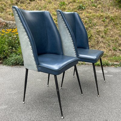 Blue Dining Chairs, Italy, 1950s, Set of 2-WQC-1374392