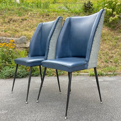 Blue Dining Chairs, Italy, 1950s, Set of 2-WQC-1374392