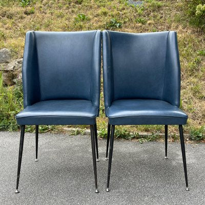 Blue Dining Chairs, Italy, 1950s, Set of 2-WQC-1374392