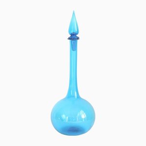 Blue Empoli Glass Genie Bottle, Tuscany, 1960s-PLT-1330585