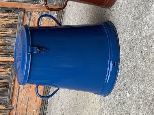 Blue Enamel Bin, 1950s-OXJ-1705008