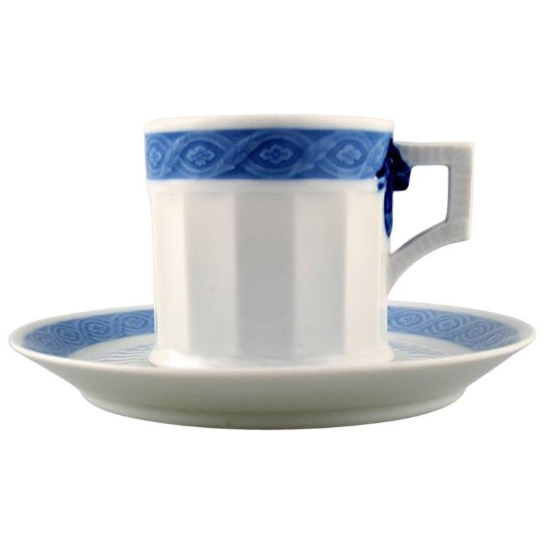 Blue Fan Coffee Cup with Saucer from Royal Copenhagen, 20th Century, Set of 34