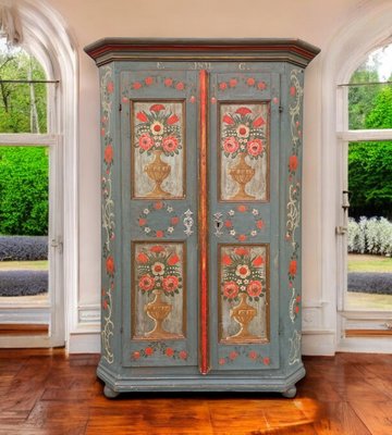 Blue Floral Painted Cabinet, 1811-BGS-2034596