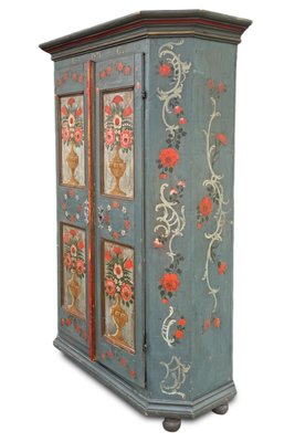 Blue Floral Painted Cabinet, 1811-BGS-2034596