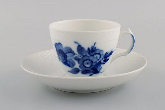 Blue Flower Braided Coffee Cups with Saucers from Royal Copenhagen, Mid 20th Century, Set of 10