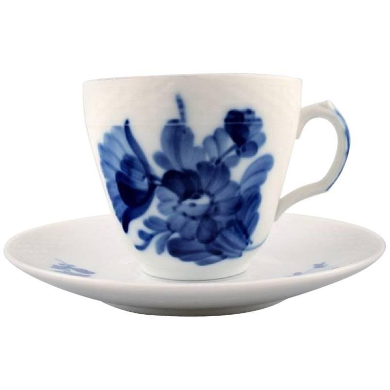 Blue Flower Braided Espresso Cups and Saucers from Royal Copenhagen, 1968, Set of 26