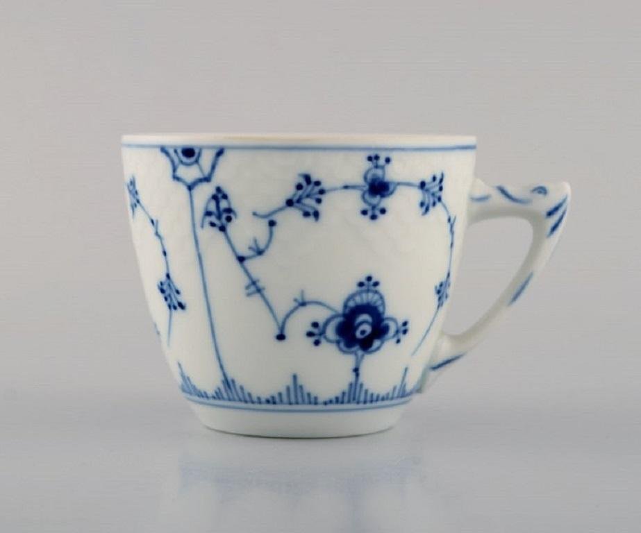 Blue Fluted Coffee Cups with Saucers from Bing & Grøndahl, Set of 16