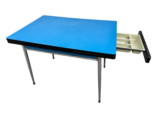 Blue Formica Table & Chairs from Jafae, 1960s, Set of 5-SDV-2018428