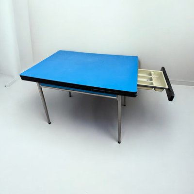 Blue Formica Table & Chairs from Jafae, 1960s, Set of 5-SDV-2018428