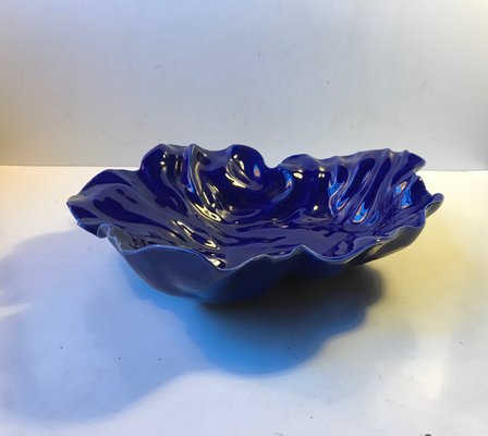 Blue Freeform Natura Dish by Ole Kortzau for Royal Copenhagen, 1990s-LCR-685044