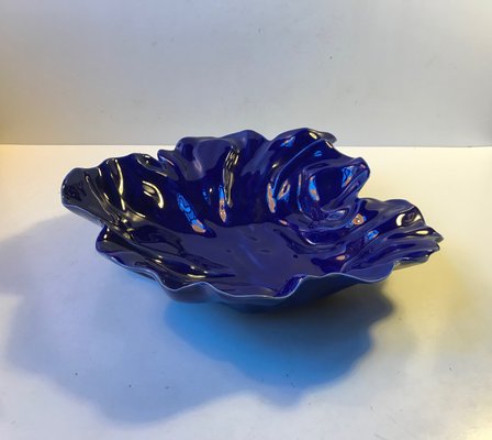 Blue Freeform Natura Dish by Ole Kortzau for Royal Copenhagen, 1990s-LCR-685044