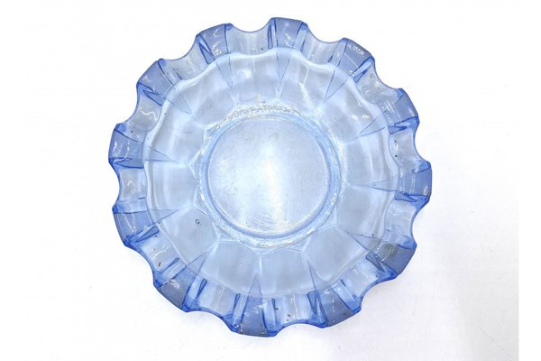 Blue Glass Ashtray from Ząbkowice, Poland, 1960s-BXB-1409004