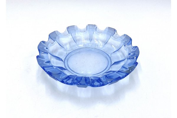 Blue Glass Ashtray from Ząbkowice, Poland, 1960s-BXB-1409004