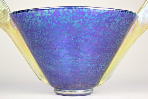 Blue Glass Bowl by Marie Kirschner for Johann Loetz Witwe, 1936-TQA-1322121