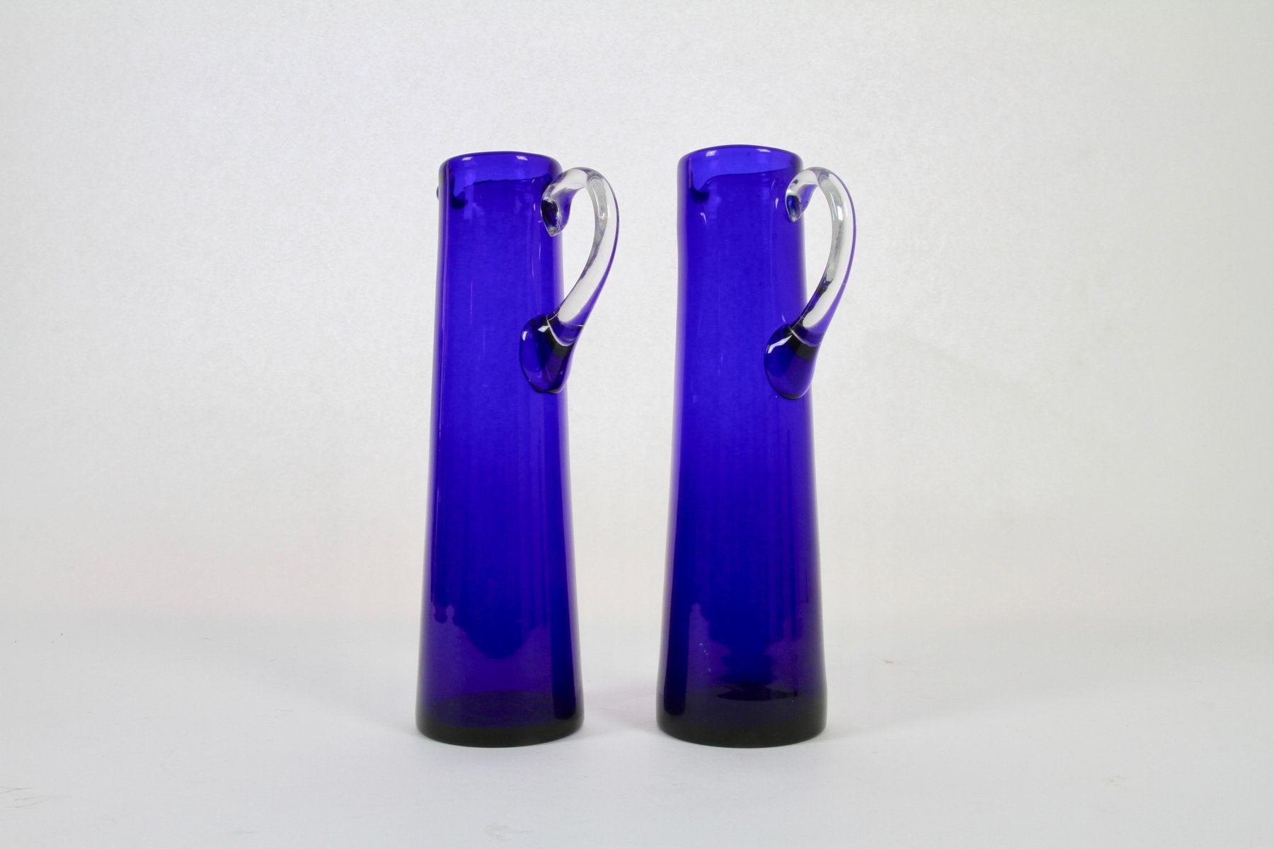 Blue Glass Jugs by Monica Bratt for Reijmyre Glasbruk, Set of 3, 1950s