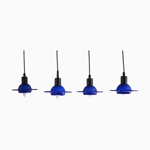 Blue Glass Pendants from Design Light A/S, Denmark, 1990s, Set of 4-MXF-1410669