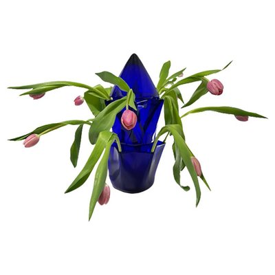 Blue Glass Tulip Vase by Willem Noyons, 1997-UCH-1301282