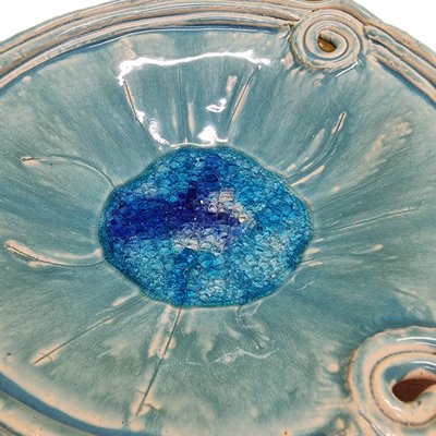 Blue Glazed Ceramic Fruit Bowl, 2000s-VHW-2028082