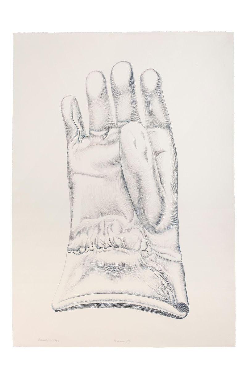 Blue Glove - Original Etching by Giacomo Porzano - 1972 1972