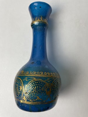 Blue & Gold Glass Vase, 1920s-SDV-837250