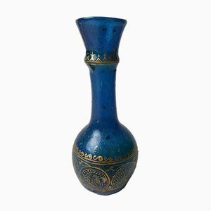 Blue & Gold Glass Vase, 1920s-SDV-837250