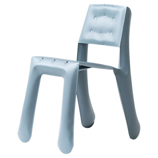 Blue Grey Carbon Steel Chippensteel 5.0 Sculptural Chair by Zieta