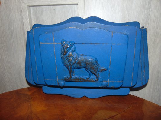 Blue Hanging Wooden Letter Holder, 1950s-CAQ-562170