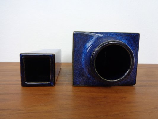 Blue Japanese Ceramic Vases, 1960s, Set of 2-RDW-1766198