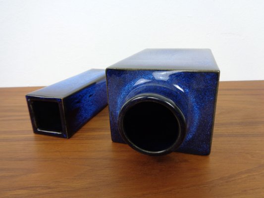 Blue Japanese Ceramic Vases, 1960s, Set of 2-RDW-1766198