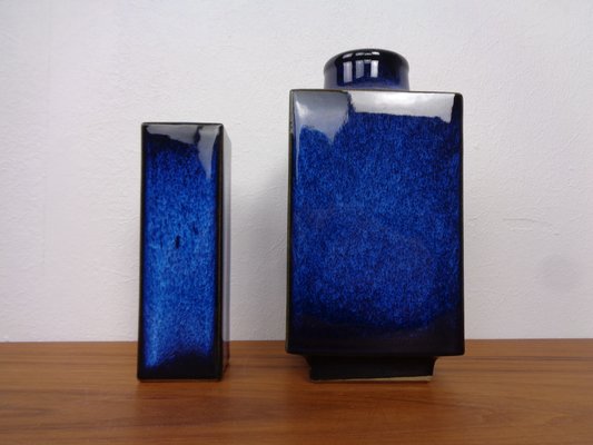 Blue Japanese Ceramic Vases, 1960s, Set of 2-RDW-1766198