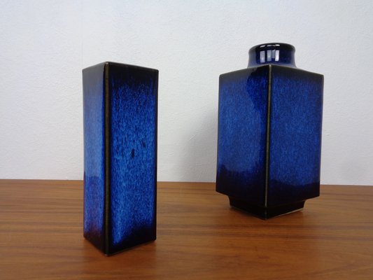 Blue Japanese Ceramic Vases, 1960s, Set of 2-RDW-1766198