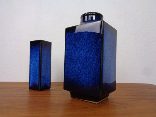 Blue Japanese Ceramic Vases, 1960s, Set of 2-RDW-1766198