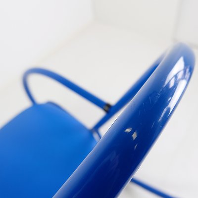 Blue Lacquered Tubular Metal Rocking Chair, 1970s-NYF-2019059