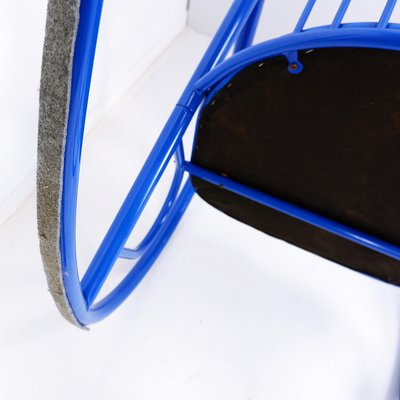 Blue Lacquered Tubular Metal Rocking Chair, 1970s-NYF-2019059