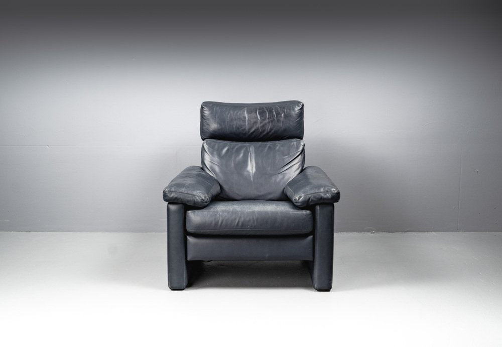 Blue Leather Armchair from Cor Conseta, Germany, 1980s