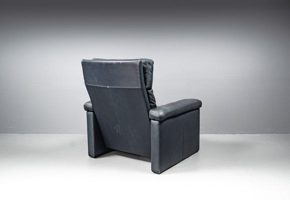 Blue Leather Armchair from Cor Conseta, Germany, 1980s