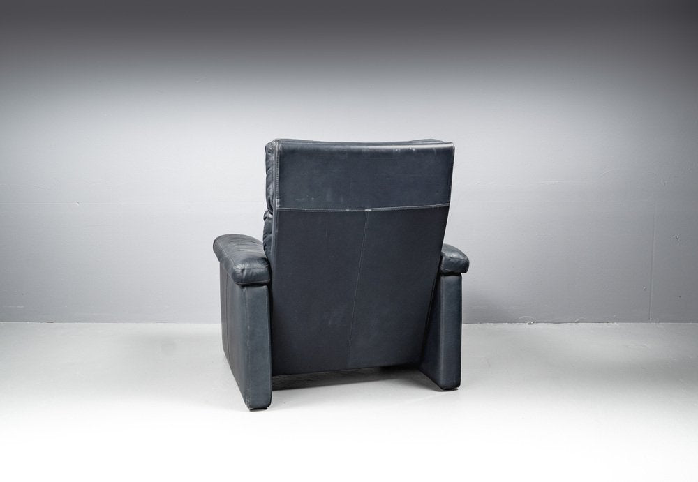 Blue Leather Armchair from Cor Conseta, Germany, 1980s