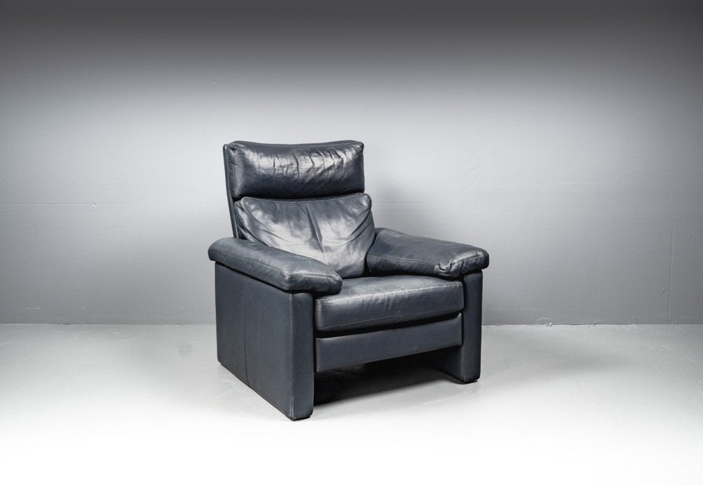 Blue Leather Armchair from Cor Conseta, Germany, 1980s