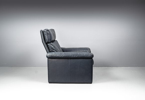 Blue Leather Armchair from Cor Conseta, Germany, 1980s-VLO-1655076