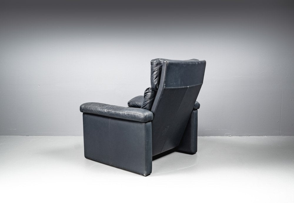 Blue Leather Armchair from Cor Conseta, Germany, 1980s