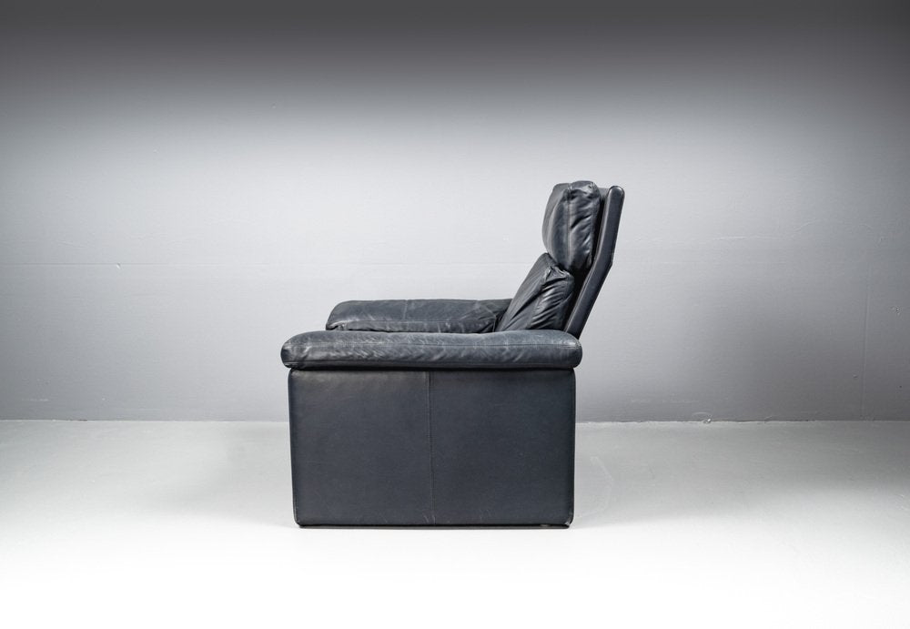 Blue Leather Armchair from Cor Conseta, Germany, 1980s